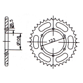 Forte Rear sprocket 62 teeth 420 108Ø Aprilia 14-, Derbi 11-, Gilera 10-