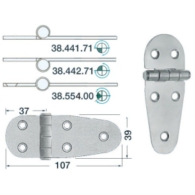 Osculati SS hinge 107x39 mm