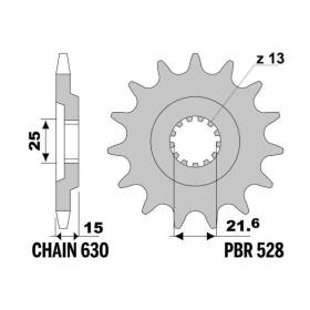 PBR Steel Standard Front Sprocket 528 - 630 KAWASAKI GPZ 750 1983-1985