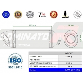 Duslintuvo bakelis Dominator HP8 YAMAHA MT-03 2022