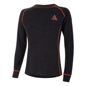 AMOQ 100% Merino Base Layer Termo Marškinėliai Juoda / Oranžinė