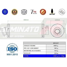 Duslintuvo kompl. Dominator HOMOLOGATED ROUND SUZUKI GSF 1200 BANDIT / S 2006-2007