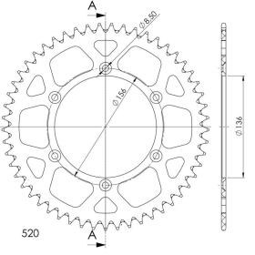 Supersprox Alu Rear sprocket HUSQVARNA Red 52