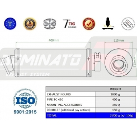 Exhaust kit Dominator Round HUSQVARNA TC 450 2003-2010