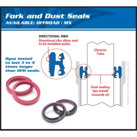 ALL BALLS Fork Oil Seal & Dust Cover 38x50x10,5 HONDA CR/XR 125 82-85/KAWASAKI KDX 200-420 81-85/KLR 600 87-94/KX 125-500 74-86/YAMAHA YZ 125-250 77-83