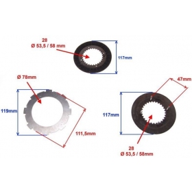 Clutch discs set HONDA / GO-KART 160-200cc