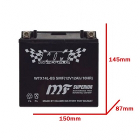 Battery WTX14L-BS / YTX14L-BS SMF 12V / 12Ah