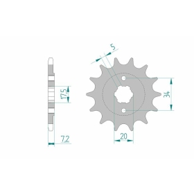 AFAM Steel Standard Front Sprocket 20305 - 520 HM/HONDA 125-250CC 1986-2017