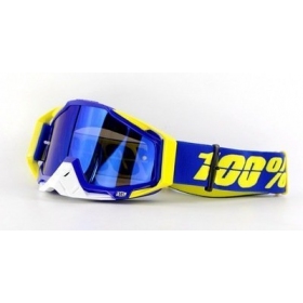 Off road 100% RACE BLUE / YELLOW goggles 