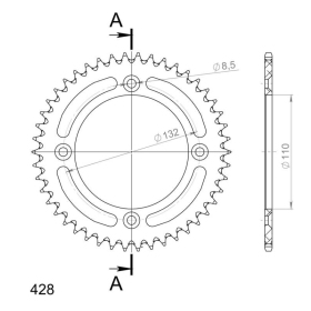 Supersprox Rear Sprocket Alu RAL-898:46 Blue