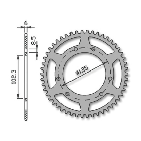 Maxtuned rear sprocket 58 teeth (420) Aprilia / Derbi / Drac / Riej