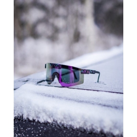 AMOQ Comet Sunglasses Black Splash (Purple Mirror) Polarized