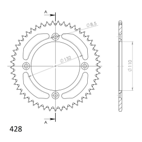 Supersprox Rear Sprocket Alu RAL-898:49 Black 49t