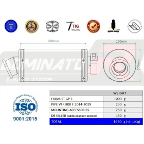 Exhaust silincer Dominator GP1 HONDA VFR 800 F 2014-2019