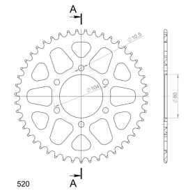 Supersprox Alu Rear sprocket Black 47t