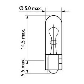 Philips bulb 12V 1,2W W2x4,6d