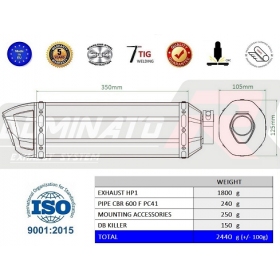 Exhaust silencer Dominator HP1 HONDA CBR 600 F / FA 2011-2015