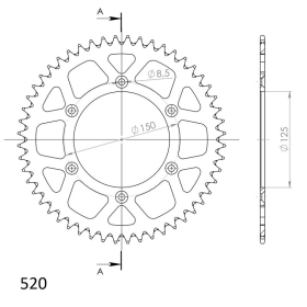 Supersprox Alu Rear sprocket Blue 48t