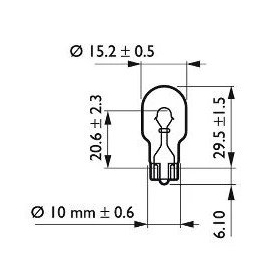 Philips lemputė 12V 16W W2,1X9,5d