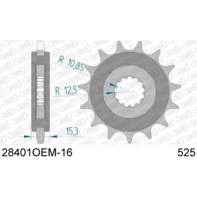 AFAM Steel Noise-free Front Sprocket 28401 - 525 16 teeth