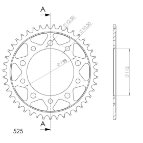 Supersprox / JT Rear sprocket 1304.44 44t