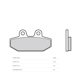 BREMBO Sintered Metal Brake Pads rear ​​​​​​​HARLEY DAVIDSON 1745-1868cc 2018-2020