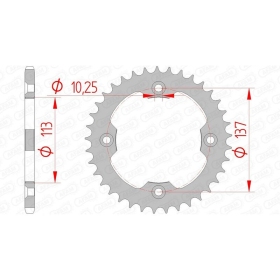 AFAM Steel Standard Rear Sprocket 14412 - 520 SUZUKI LT-R/LT-Z 400-450CC 2006-2018