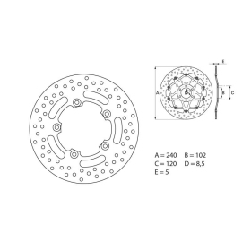 BREMBO Serie Oro Round Fixed Brake Disc Rear APRILIA / PIAGGIO 150-750cc 2007-2018