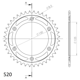 Supersprox Steel Rear sprocket KTM/Husaberg Black 40t