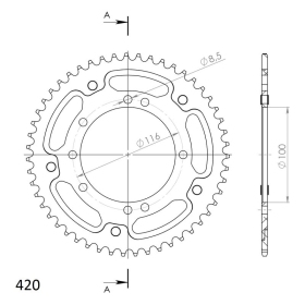 Supersprox Stealth Rear sprocket KA KX80/85 Gold 51t