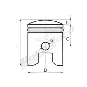 PISTON SET FOR BENELLI IMPERIALE 400 (43,5mm high) PIN Ø17 Ø72,7