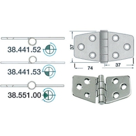 Osculati hinge with release pin 74x37