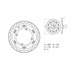 BREMBO Serie Oro Round Floating Brake Disc front HUSQVARNA CR / SMS / TC / TE / WR / WRE 125-610cc 1990-2014