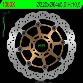 NG BRAKES 1060X Wave Floating Brake Disc APRILIA / BENELLI / BIMOTA / BMW / CAGIVA / DUCATI / GILERA / HONDA / KAWASAKI / KTM / LAVERDA / MOTO GUZZI / MOTO MORINI / MZ / SUZUKI / VOXAN / YAMAHA