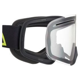 AMOQ Vision Vent+ Magnetic Motocross / Snow Goggles Black-HiVis (Clear Lens)