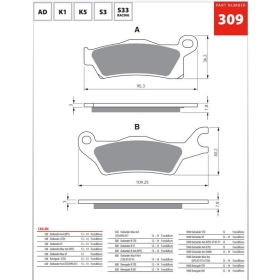 GOLDFREN Brake Pads 309 AD Can-Am