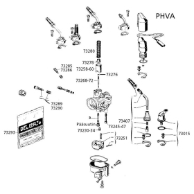 Idle adjustment screw & Spring Dellorto PHVA 12DD