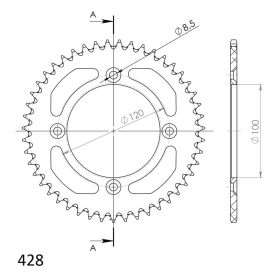 Supersprox Alu Rear sprocket Blue 47t