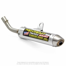 PRO CIRCUIT 304 Muffler Brushed Aluminum/Stainless Steel End Cap GasGas/ KTM/ Husqvarna 125/250cc 2019-2024