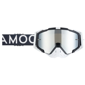 AMOQ Aster Motocross Goggles Black / White (Mirrored Lens)