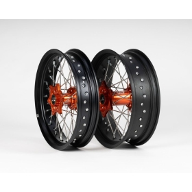 Sixty5 KTM Supermoto Black/Orange wheel set 3.5-17/5.0-17 GAS GAS/ HUSQVARNA/ KTM