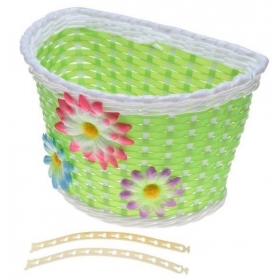 Handlebar basket for kids with flowers