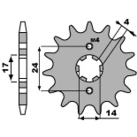 PBR Steel Standard Front Sprocket 2153 - 420 APRILIA / DERBI / GILERA / KAWASAKI / VALENTI 50-110cc 1998-2024