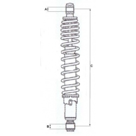 Rear adjustable shock absorber APRILIA SCARABEO 400-500cc 06-08 377mm Ø10 