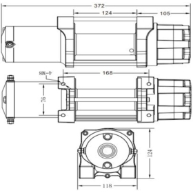 ATV Gervė Bronco Gen II 5000 Wire 5000lbs 2260kg Plieninis Trosas