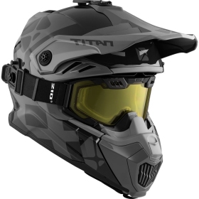 Motocross Helmet + Goggles CKX TITAN Airflow Steep Grey