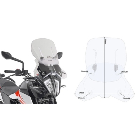 GIVI sliding windscreen, transparent KTM 390-890 ADVENTURE 19-23