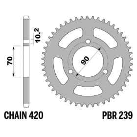 PBR Standard Steel Rear Sprocket 239 - 420 HONDA MTX 80 1982