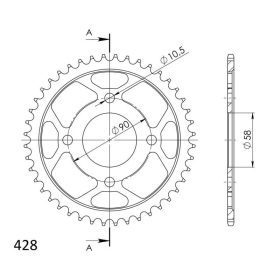 Supersprox Rear sprocket 1221.44 44t