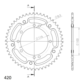 Supersprox Stealth Rear sprocket Gold 50